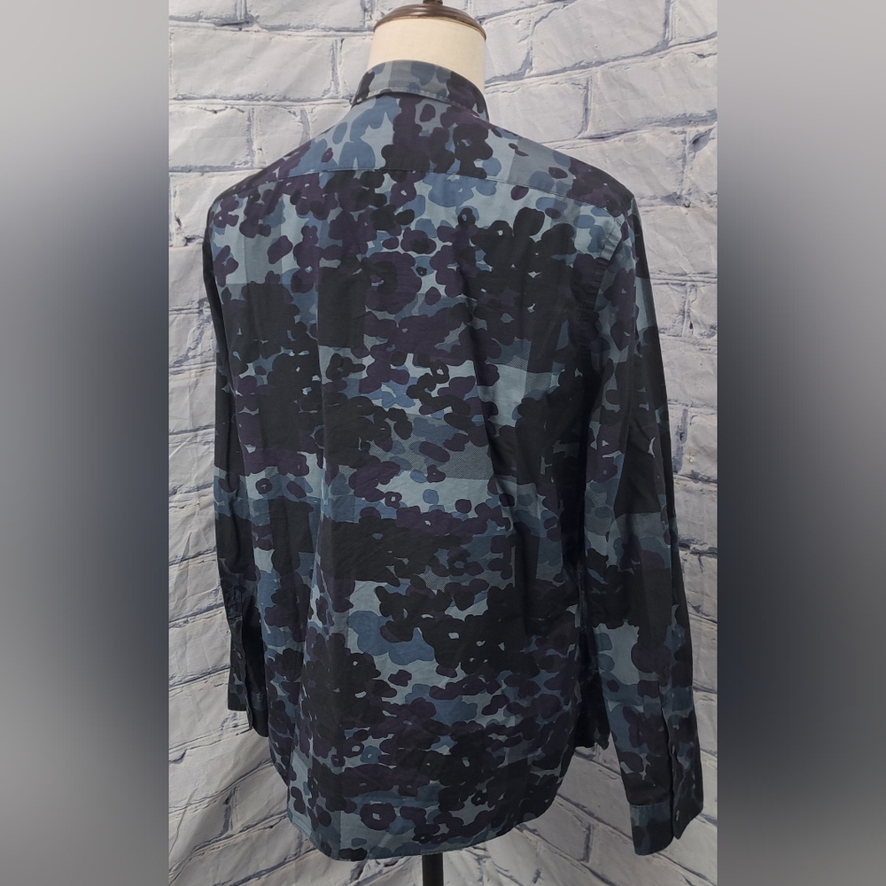 Burberry Men's Alden Multi Camo Button Down Trim Fit Sport Shirt Camo $425 XL - Picture 8 of 13